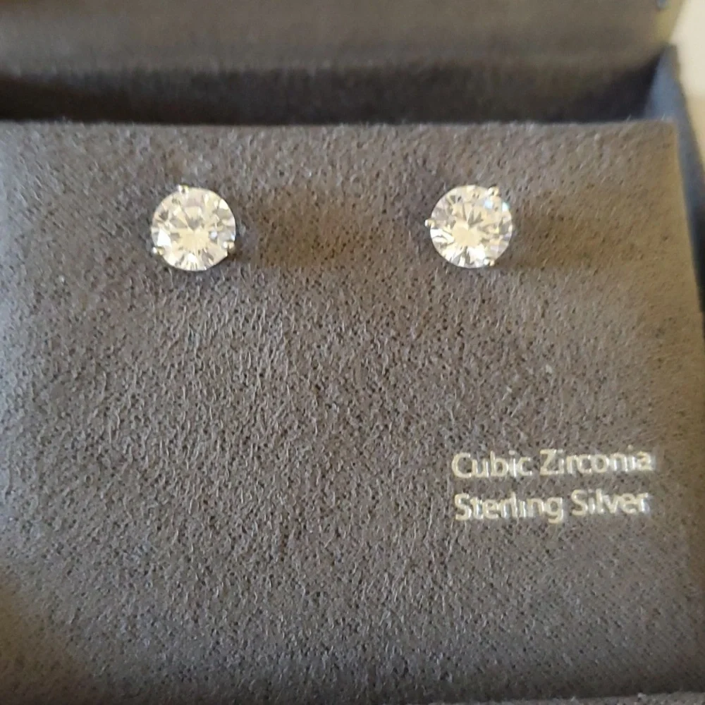 Nordstrom CZ Sterling Silver Earrings NIB - Picture 3 of 5
